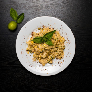 Creamy Sweet Corn Pasta Plate
